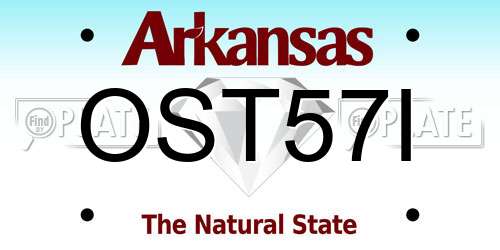 OST57I Arkansas License Plate