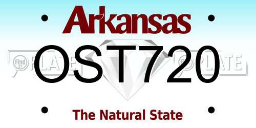 OST720 Arkansas License Plate