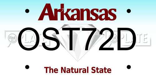 OST72D Arkansas License Plate