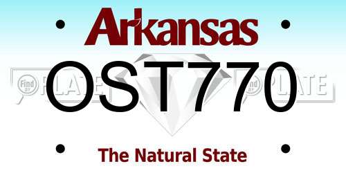 OST770 Arkansas License Plate