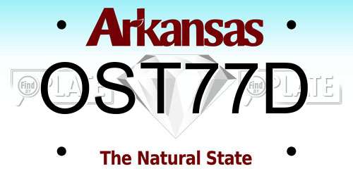 OST77D Arkansas License Plate