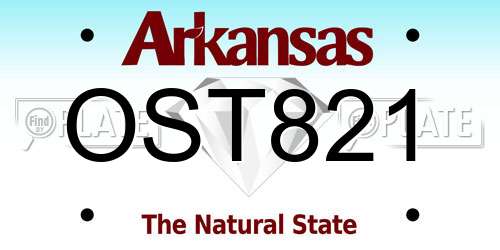 OST821 Arkansas License Plate