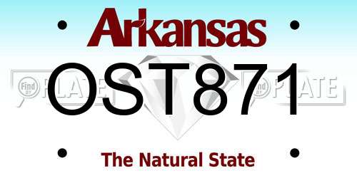 OST871 Arkansas License Plate