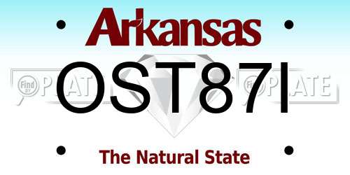OST87I Arkansas License Plate