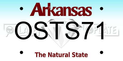 OSTS71 Arkansas License Plate