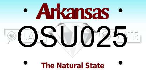 OSU025 Arkansas License Plate