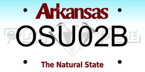 OSU02B Arkansas License Plate