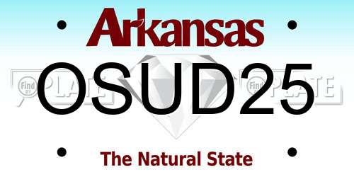 OSUD25 Arkansas License Plate