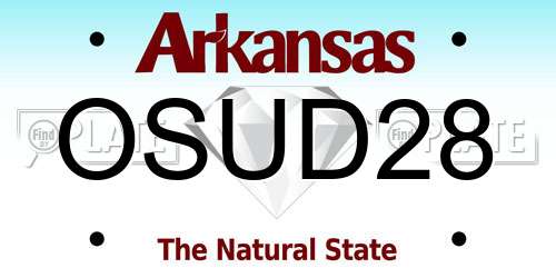 OSUD28 Arkansas License Plate