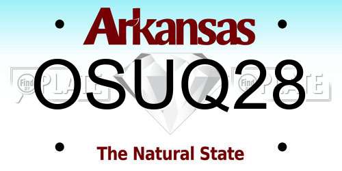 OSUQ28 Arkansas License Plate