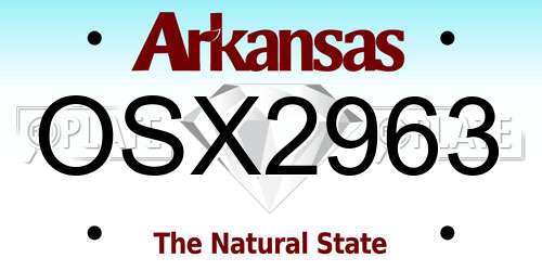 OSX2963 Arkansas License Plate