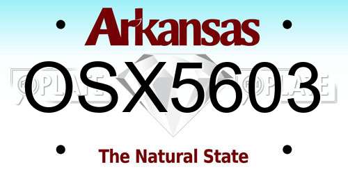 OSX5603 Arkansas License Plate