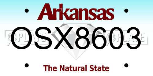 OSX8603 Arkansas License Plate