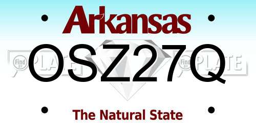 OSZ27Q Arkansas License Plate