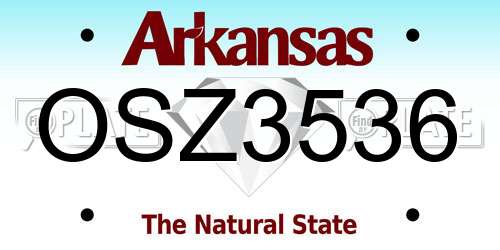OSZ3536 Arkansas License Plate
