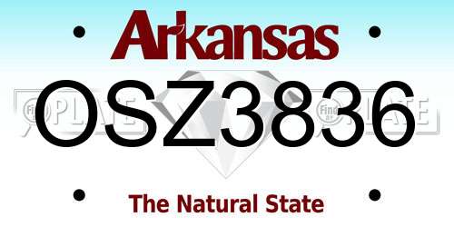 OSZ3836 Arkansas License Plate