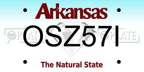 OSZ57I Arkansas License Plate