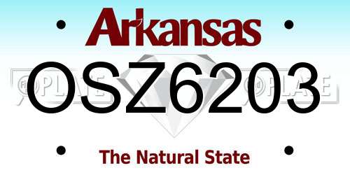 OSZ6203 Arkansas License Plate