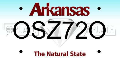 OSZ72O Arkansas License Plate