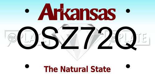 OSZ72Q Arkansas License Plate