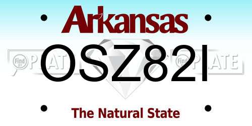OSZ82I Arkansas License Plate
