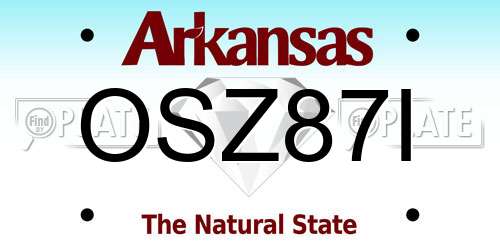 OSZ87I Arkansas License Plate