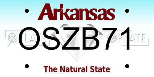 OSZB71 Arkansas License Plate