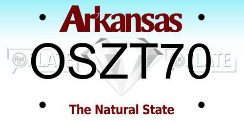OSZT70 Arkansas License Plate