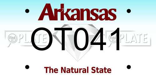 OT041 Arkansas License Plate