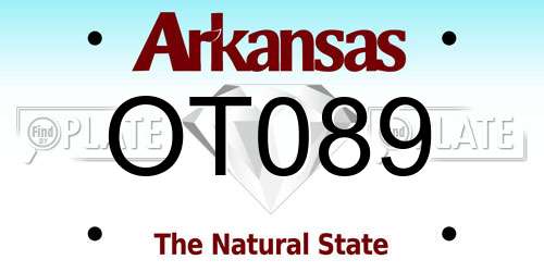OT089 Arkansas License Plate