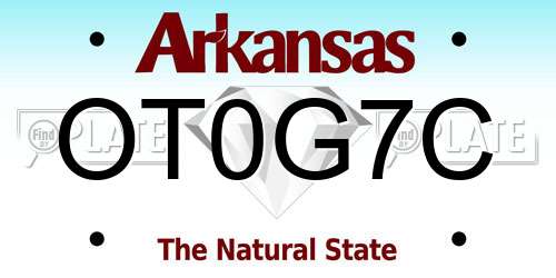 OT0G7C Arkansas License Plate