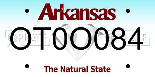 OT0O084 Arkansas License Plate