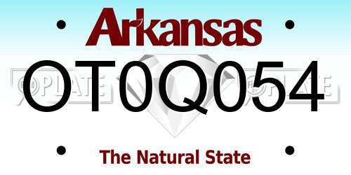 OT0Q054 Arkansas License Plate