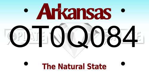 OT0Q084 Arkansas License Plate
