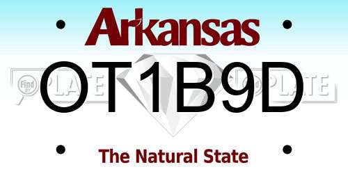 OT1B9D Arkansas License Plate