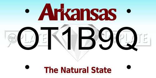 OT1B9Q Arkansas License Plate