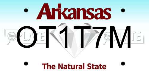 OT1T7M Arkansas License Plate