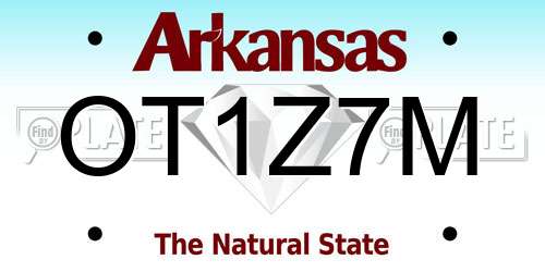OT1Z7M Arkansas License Plate