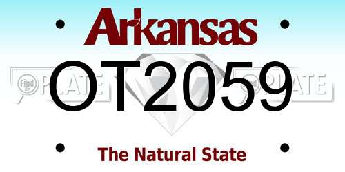 OT2059 Arkansas License Plate