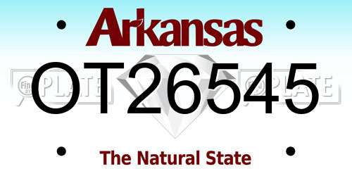 OT26545 Arkansas License Plate