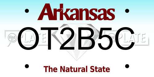 OT2B5C Arkansas License Plate