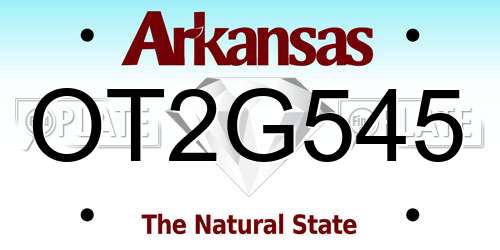 OT2G545 Arkansas License Plate