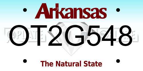 OT2G548 Arkansas License Plate