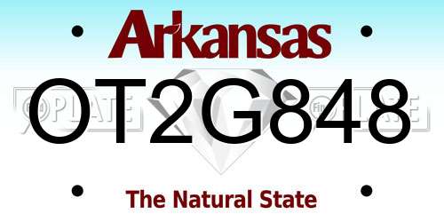 OT2G848 Arkansas License Plate