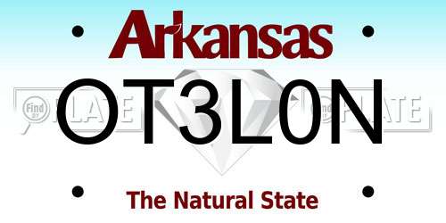 OT3L0N Arkansas License Plate