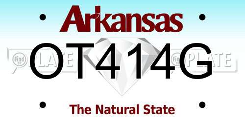 OT414G Arkansas License Plate