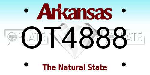 OT4888 Arkansas License Plate