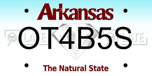 OT4B5S Arkansas License Plate