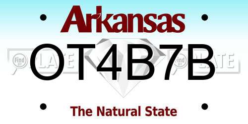OT4B7B Arkansas License Plate