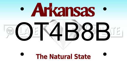 OT4B8B Arkansas License Plate